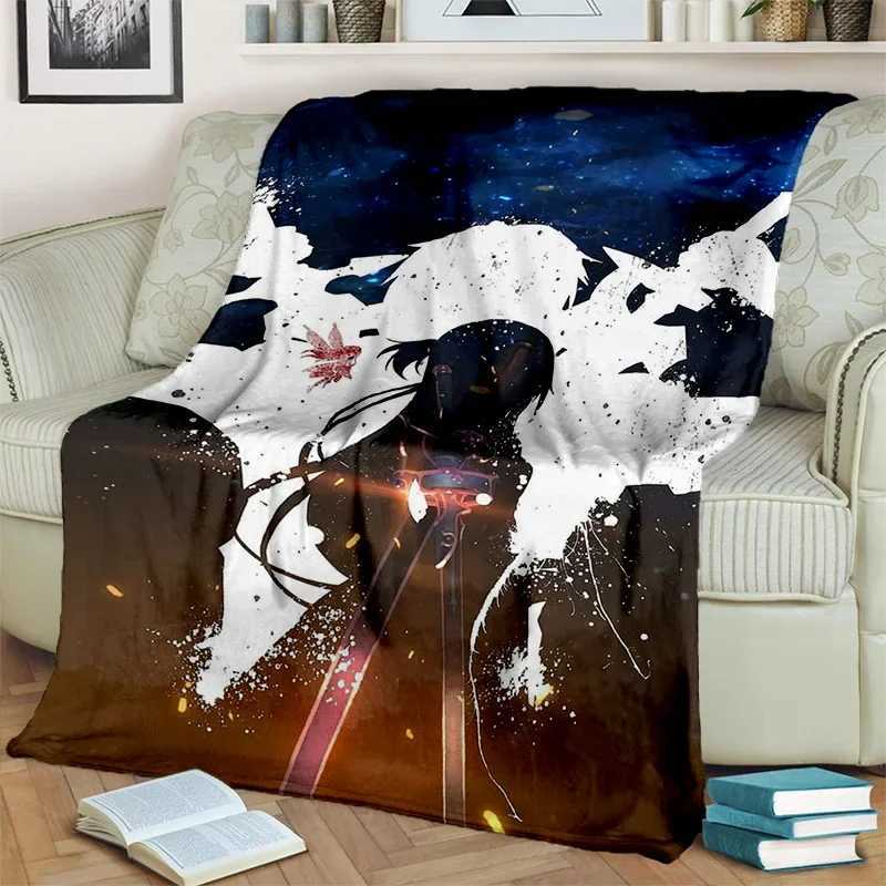 Sword Art Online SAO Novel Cartoon BlanketSoft Throw Blanket for Home Bedroom Bed Sofa Picnic Travel Office Cover Blanket KidsXJ240813