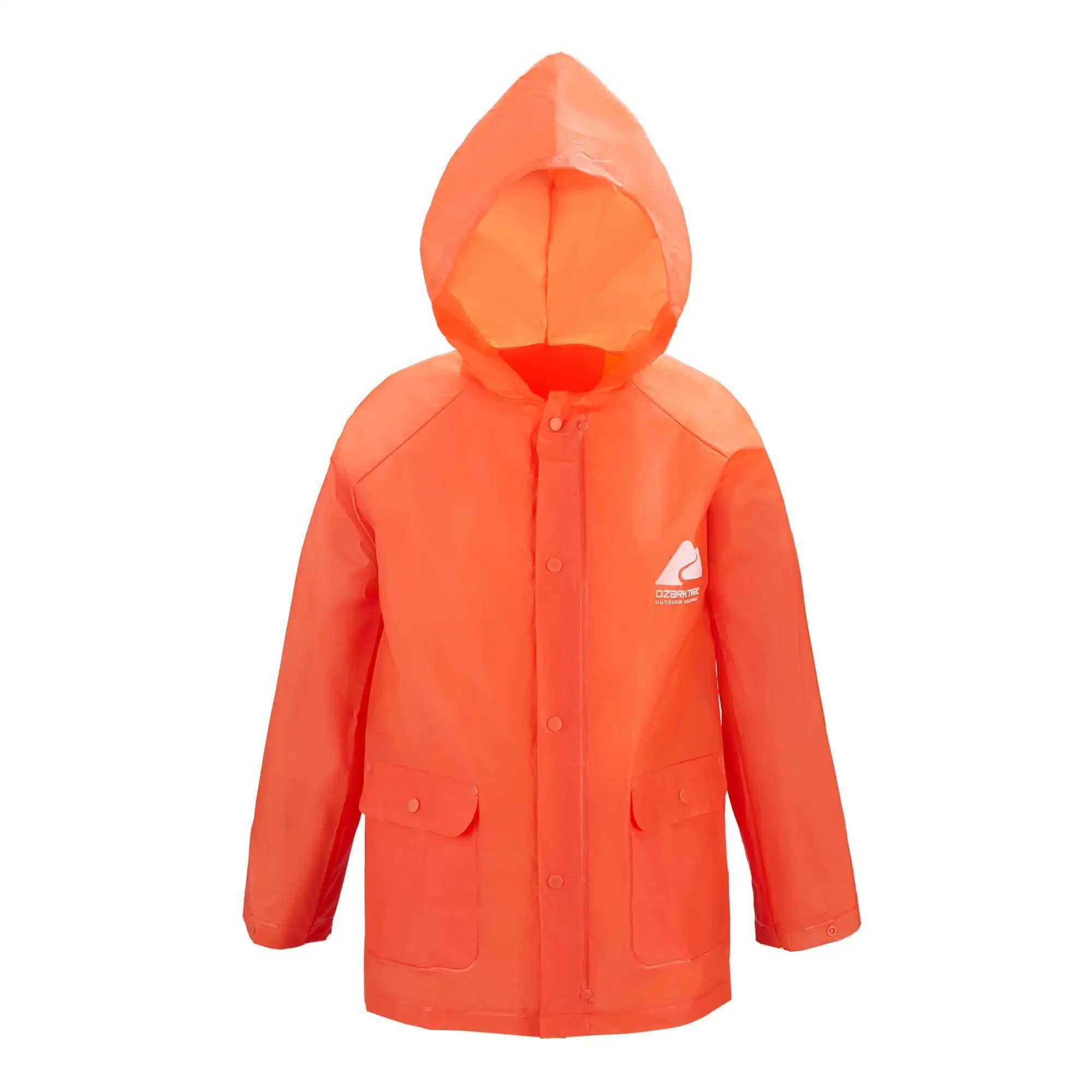 Youth Child Eva Rainwear Jacket Small Medium Orange An attached hood for added protection keep children dry Y240810