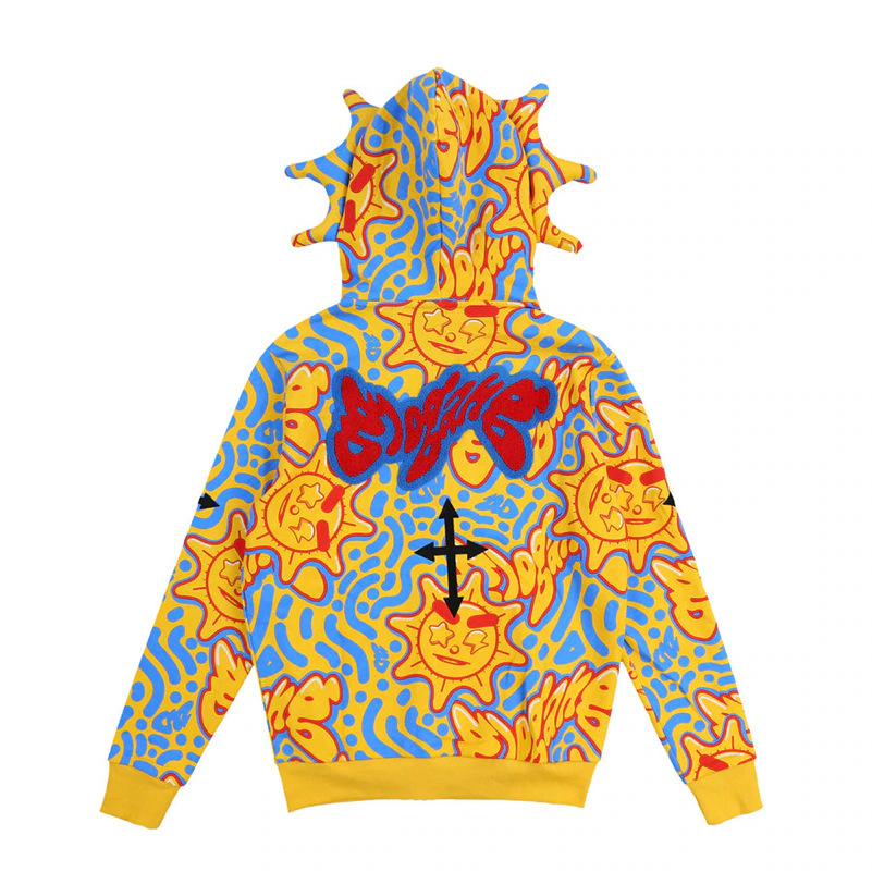 Men's Hoodies Fast Glo Gang The Glory Full Zip Hoodie High Street 1:1 Men Women Drink Embroidery Cartoon Hoody Sweatshirts Fall Winter Loose Zip 