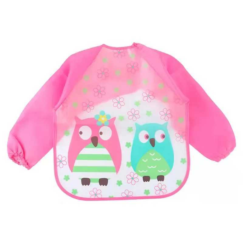 Bibs Burp Cloths Cute Cartoon Animals Baby Bibs Waterproof Colorful Children Bib Full Sleeve Bibs Children Apron Long Sleeve Feeding Bibs BabyL4812