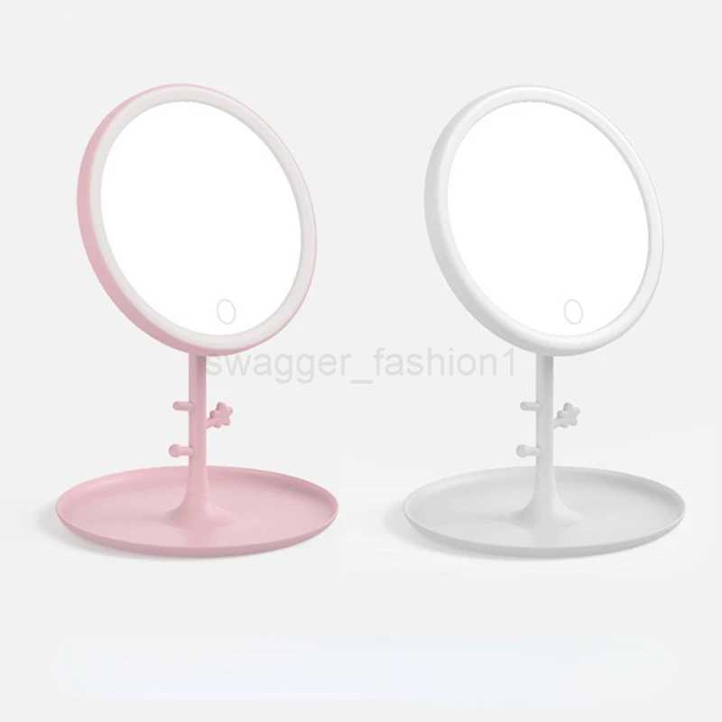 LED Touch Screen Makeup Mirror Folding Mirror Lighted Makeup Mirror 3 Colors Light Modes USB Rechargeable Cosmetic Mirror ToolsXJ240813
