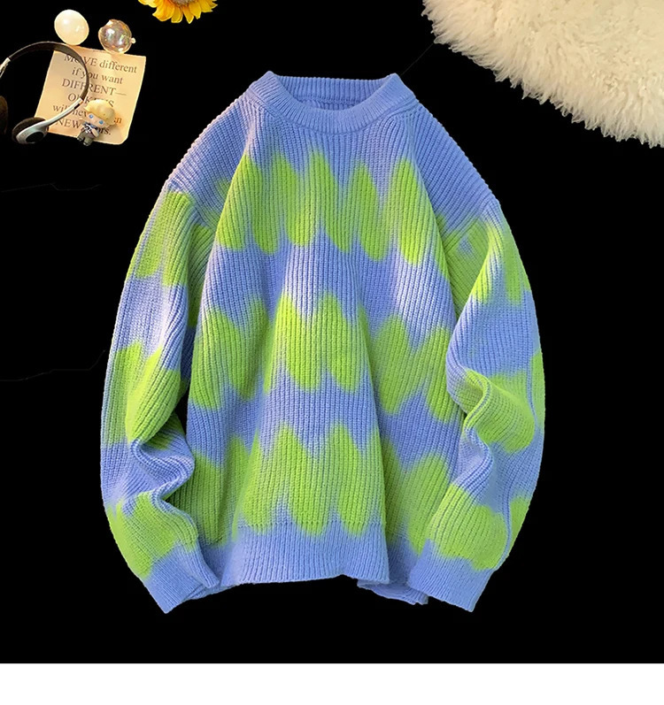 Casual Fashion Men Long Sleeve O Neck Contrast Color Jumper Autumn Winter Warm Knitted Sweater Pullover Plus Size 2024 S70 240812