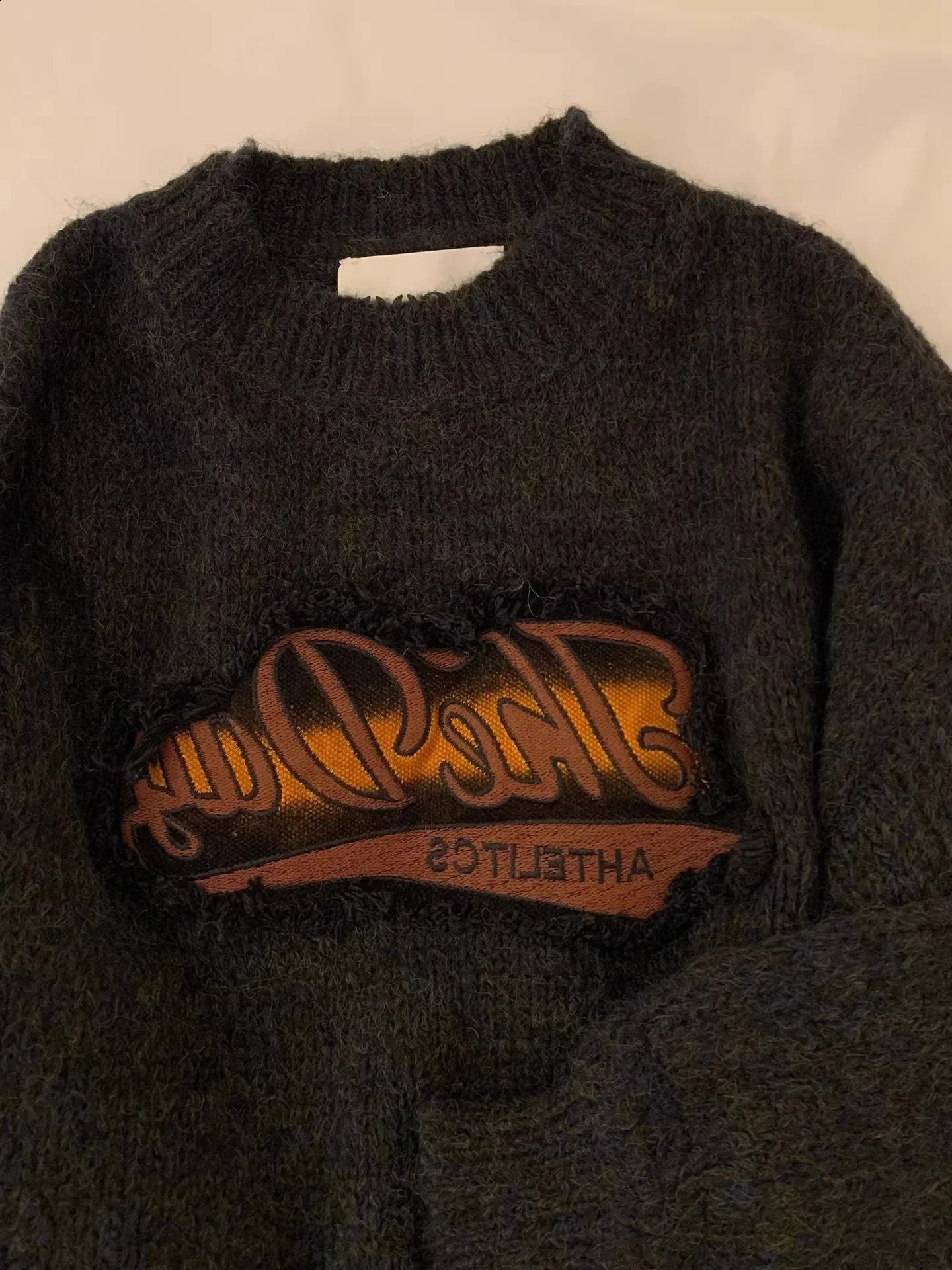 Women Grey Pullover Knitted Sweater Harajuku 90s Aesthetic Y2k Long Sleeves Sweaters Fashion Vintage 2000s Clothes Autumn 240812