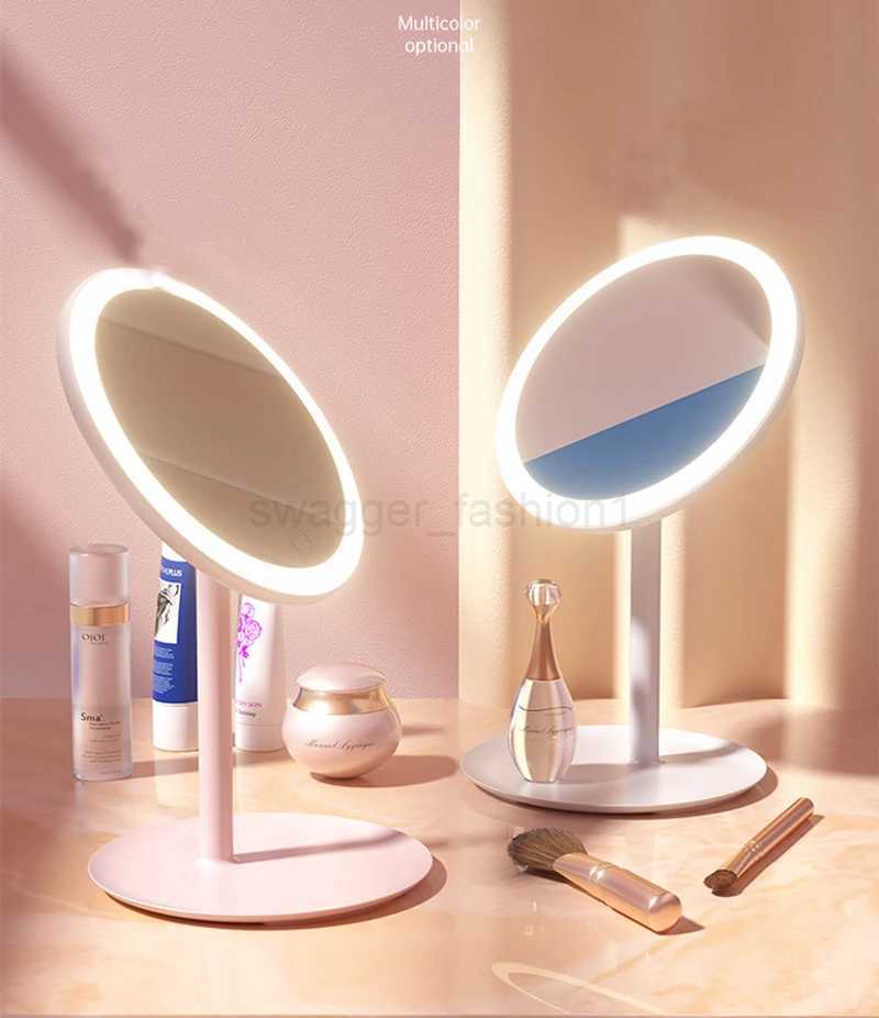 Makeup Mirror With Led Light Usb Portable Removable Desk Vanity Mirror Adjustable Tricolor Hd Light Dropshiping Travel Home ToolXJ240813
