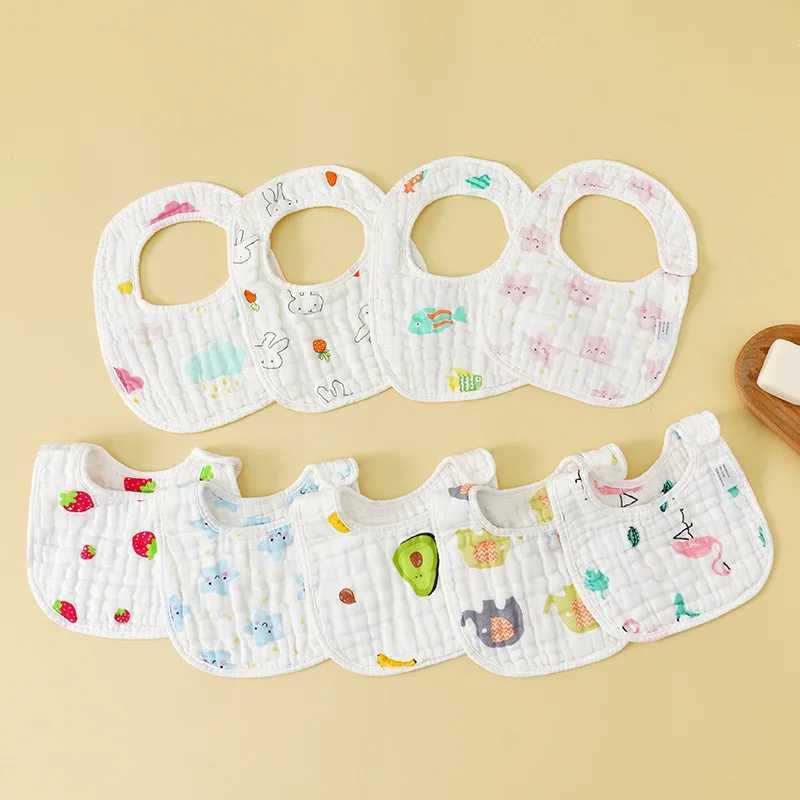 Bibs Burp Cloths Baby Bibs 8 Layers Gauze Baby Kids Bandana Feeding Burp Cloth Soft Newborn Infant Saliva Towel Baby Girl Boy AccessoriesL4812