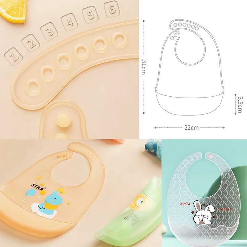 Bibs Burp Cloths Waterproof Baby Bibs Kids Silicone Ultra-soft Light Feeding Supplementary Food Bibs Baby Saliva Bag Newborn Baby AccessoriesL4812