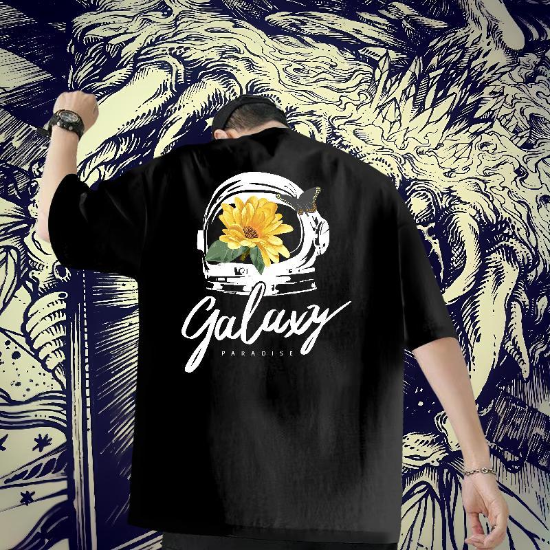 DIY Customized Men Tops Tees flower Anime Printing Street 100% Cotton 230g Wear Breathable Soft TOP Quality Mens T Shirts Custom Print Oversized