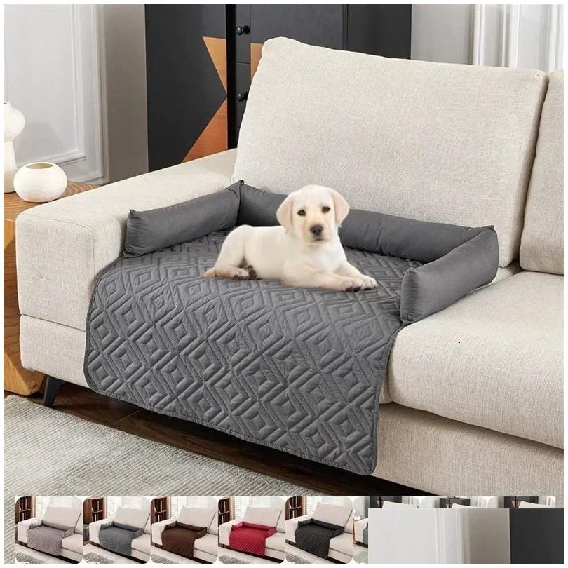 Kennels Pens Waterproof Dog Sofa Couch Er Pet Bed Blanket Mat Pad With Neck Pillow Washable Cat Calming Nest For Travel Indoor Home 24 Ot5Ms