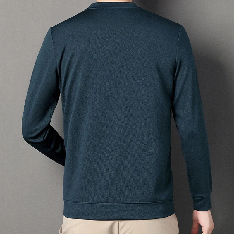 Autumn Winter Oversized Loose Casual Long Sleeve Tee Homme Fashion All-match Pullover Sweatshirt Male Tops Men Patchwork T-shirt 240812