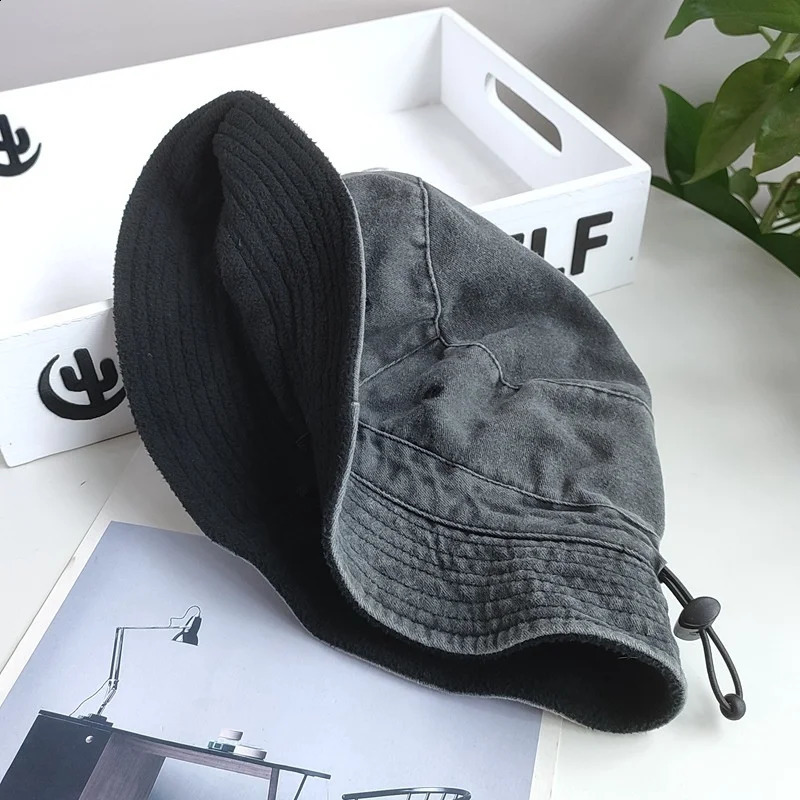 Adult winter warm wool bucket hat womens outdoor refrigerated Panama mens largesized fisherman 5862cm 6364cm 240812