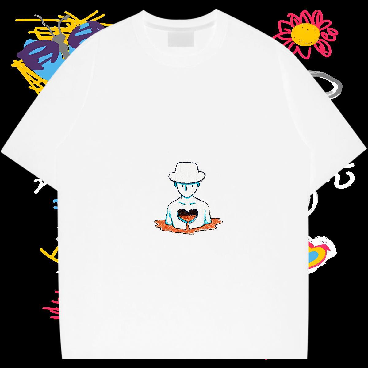T-Shirts for Men 230g 100% Cotton portrait Beach Breathable Short Sleeve Anime Print Mens Tshirts DIY Customized Loose Wear