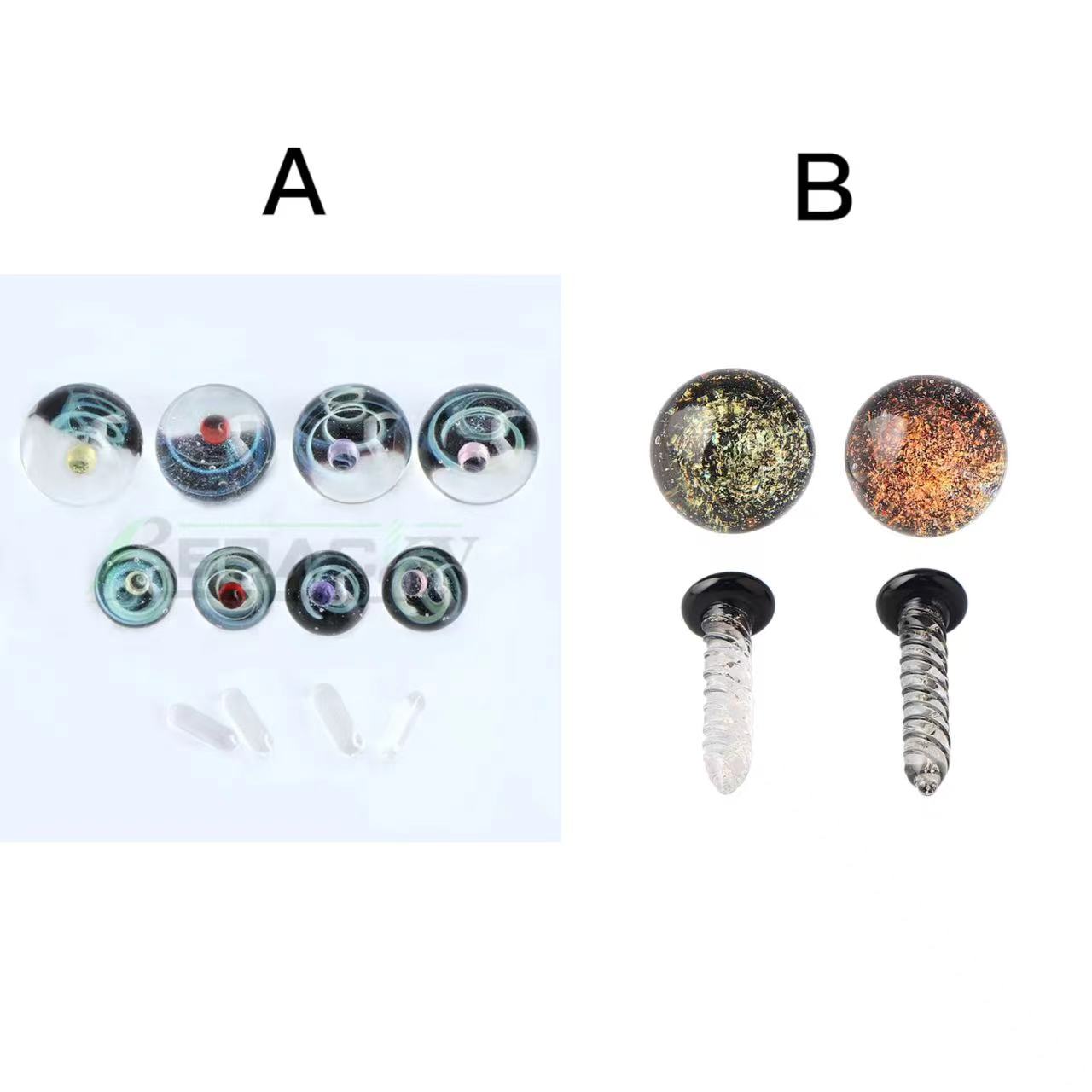 Beracky 2 style Glass Universe Terp Slurper Pearls Set With 14mm 20mm Solid Marble Quartz Pill For Slurpers Nails