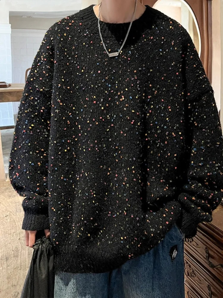 2024 British Style Men Winter Round Neck Warm Sweater Slim Fit Pullover Knitwear Neck Men Knitwear Pullovers Plus Size S61 240812