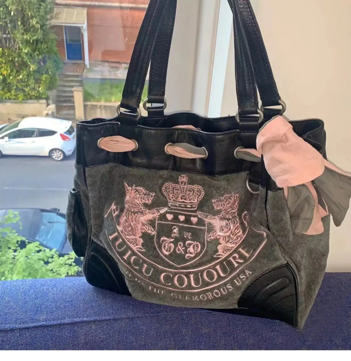JIAERDI Sweet Cool Girls Y2k Women Vintage Embroidery Veet Shoulder Shopping Handbags Ladies Haruku Grey Tote Bag 240813 4