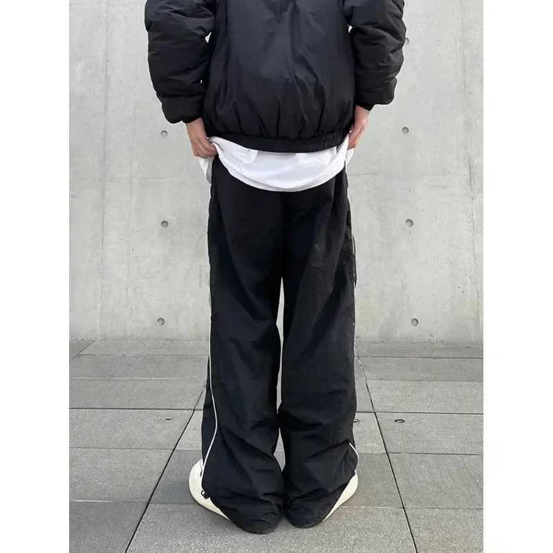 Men Streetwear Chic Cargo Korean Harajuku Casual Parachute Tech Pants for Women Sweatpants Wide Leg Joggers Trousers ClothesXJ240813