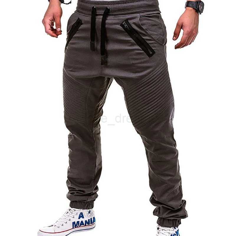 Men Casual Joggers Pants Solid Thin Cargo Sweatpants Male Multi-pocket Trousers New Mens Sportswear Hip Hop Harem Pencil PantsXJ240813