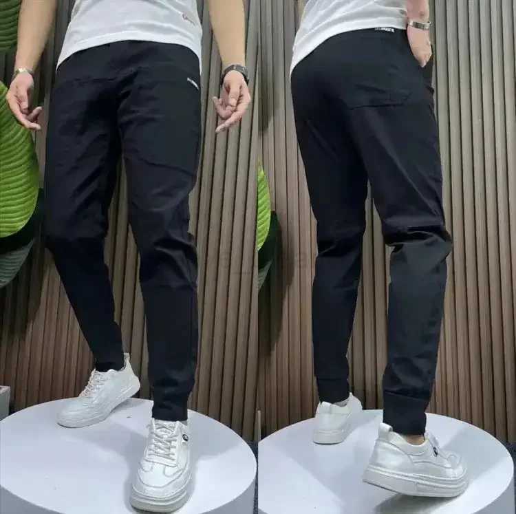 Mens High Stretch Multi-pocket Skinny Cargo Pants Multi-pocket Sweatpants Solid Color Casual Work Outdoor Joggers TrousersXJ240813