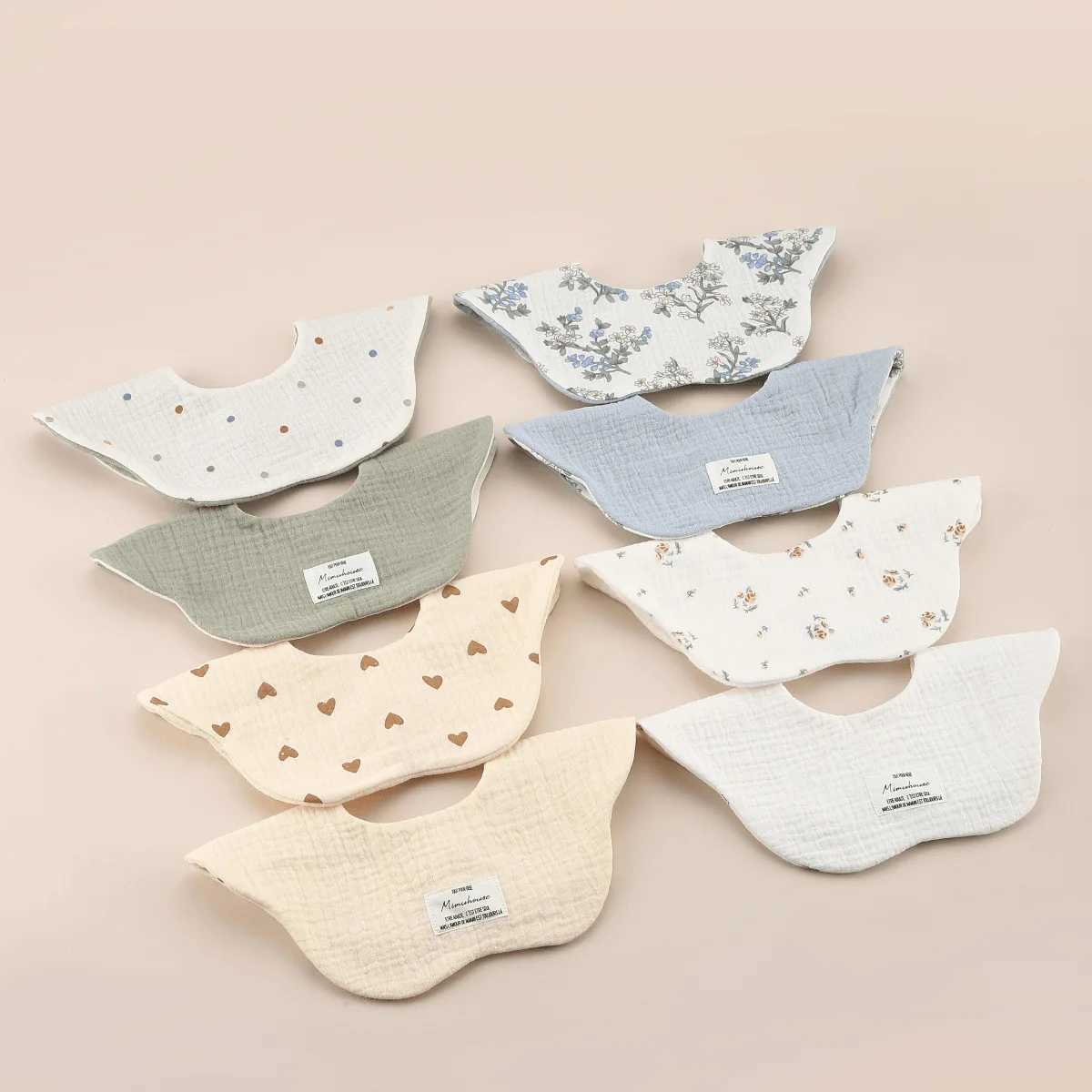 Bibs Burp Cloths Soft Double-sides Use Petal Baby Feeding Drool Bib New Cotton Infants Saliva Towel Burp Cloth For Newborn Toddler Kids BibsL4812
