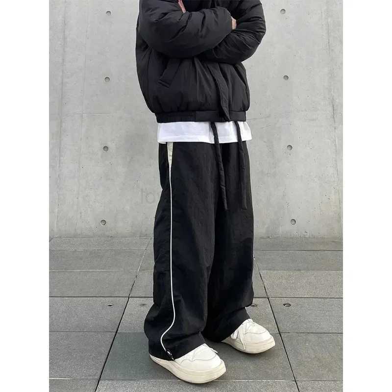 Men Streetwear Chic Cargo Korean Harajuku Casual Parachute Tech Pants for Women Sweatpants Wide Leg Joggers Trousers ClothesXJ240813