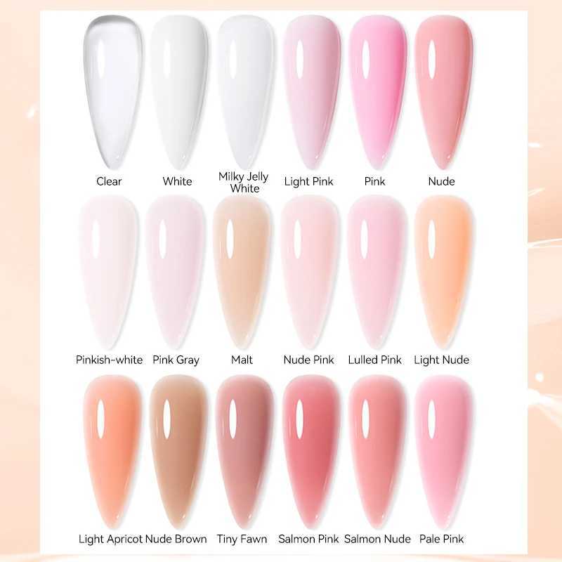 UR SUGAR 15ml Extension Nail Gel Jelly Pink White Clear Hard Gel Extension UV Gel For Nails Finger French Nail Art DIY ManicureM240814