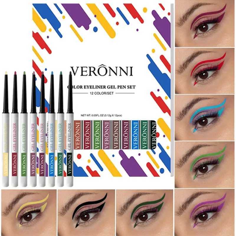 12pcs/Set Ultra Thin Silky Matte Liquid Eyeliner Waterproof Non Smudging Lasting Lying Silkworm Eye Liner Eyes Makeup Y240813