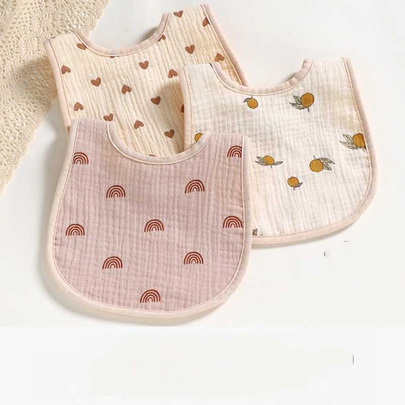 Bibs Burp Cloths 6 Layers Cotton Baby Bibs Solid Color Infant Bib Newborn Burp Cloths Bandana Scarf for Kids Boys Girls Soft Feeding Saliva TowelL4812