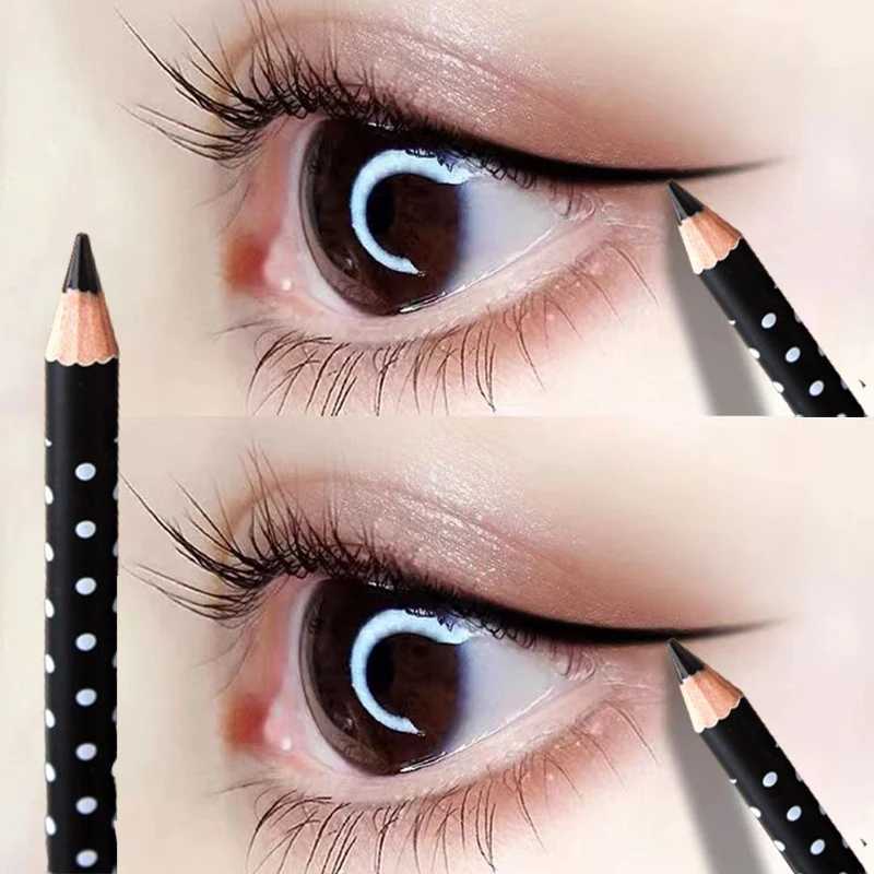 Cool Black Eyeliner Wooden Pencil Waterproof Long Lasting Gel Eye Liner Pen Dots Eyebrow Pencil Makeup Eye Beauty Cosmetics Tool Y240813