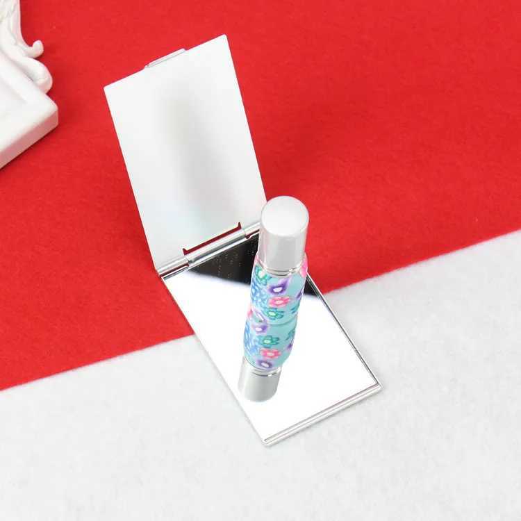 Aluminum folding mirror mini compact pocket mirror makeup stand portable small mirror vanity foldable makeup tool W240813