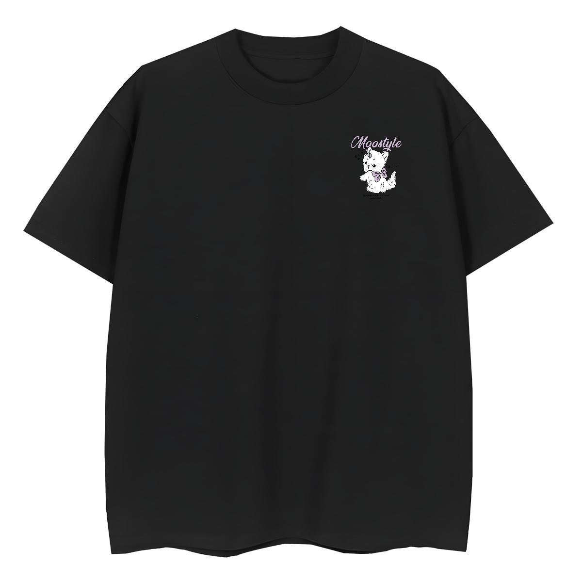 Free Shipping T shirt cat Round Neck Short Sleeve Home Outdoor Anime 230g 100% Cotton Men Tops Tees Fashion Casual Wear