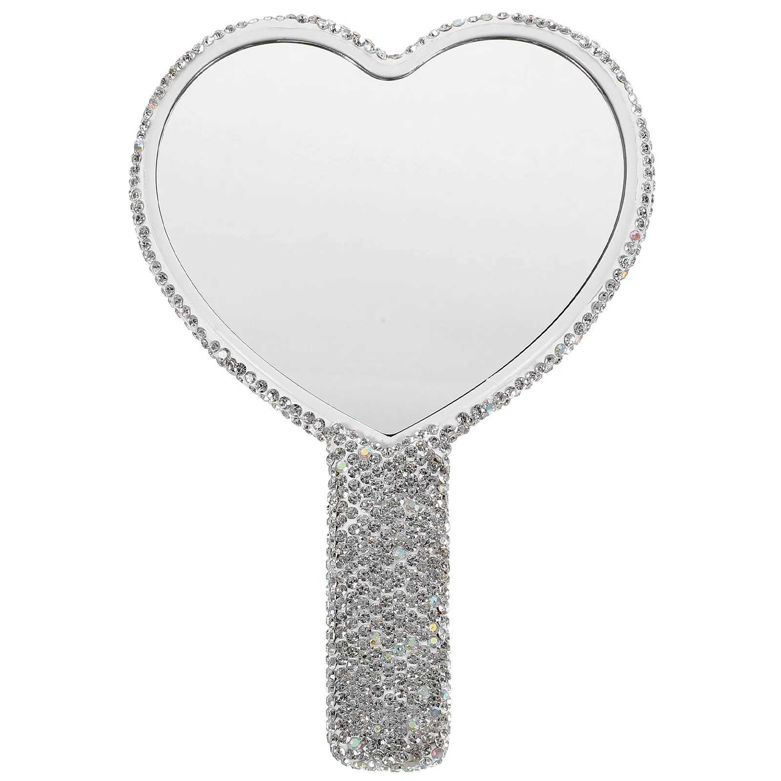 Bling Hand Hold Mirrors Crystal Makeup Handheld Travel Mini Wallet W240813