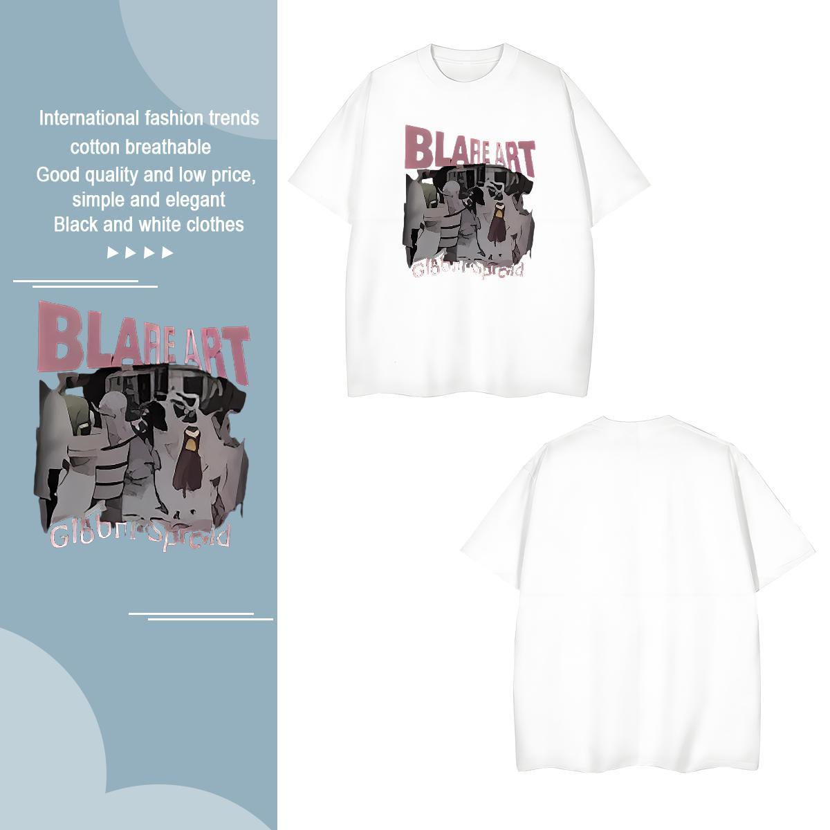 High Quality letter T shirt Street Men Tops Tees 230g Cotton Fashion Designer Crew Neck Breathable Cartoon Printing L-4XL Tees Shirts