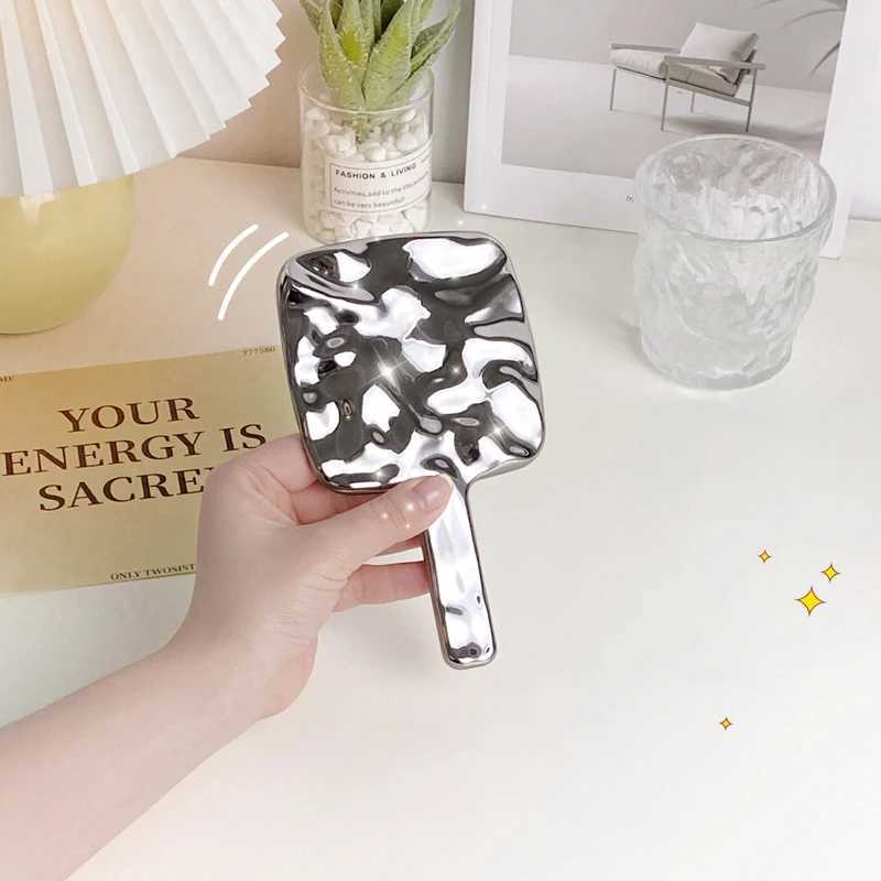 Portable handheld mirror liquid square circular makeup mirror eyelash extension makeup mirror with handle beauty tool W240813