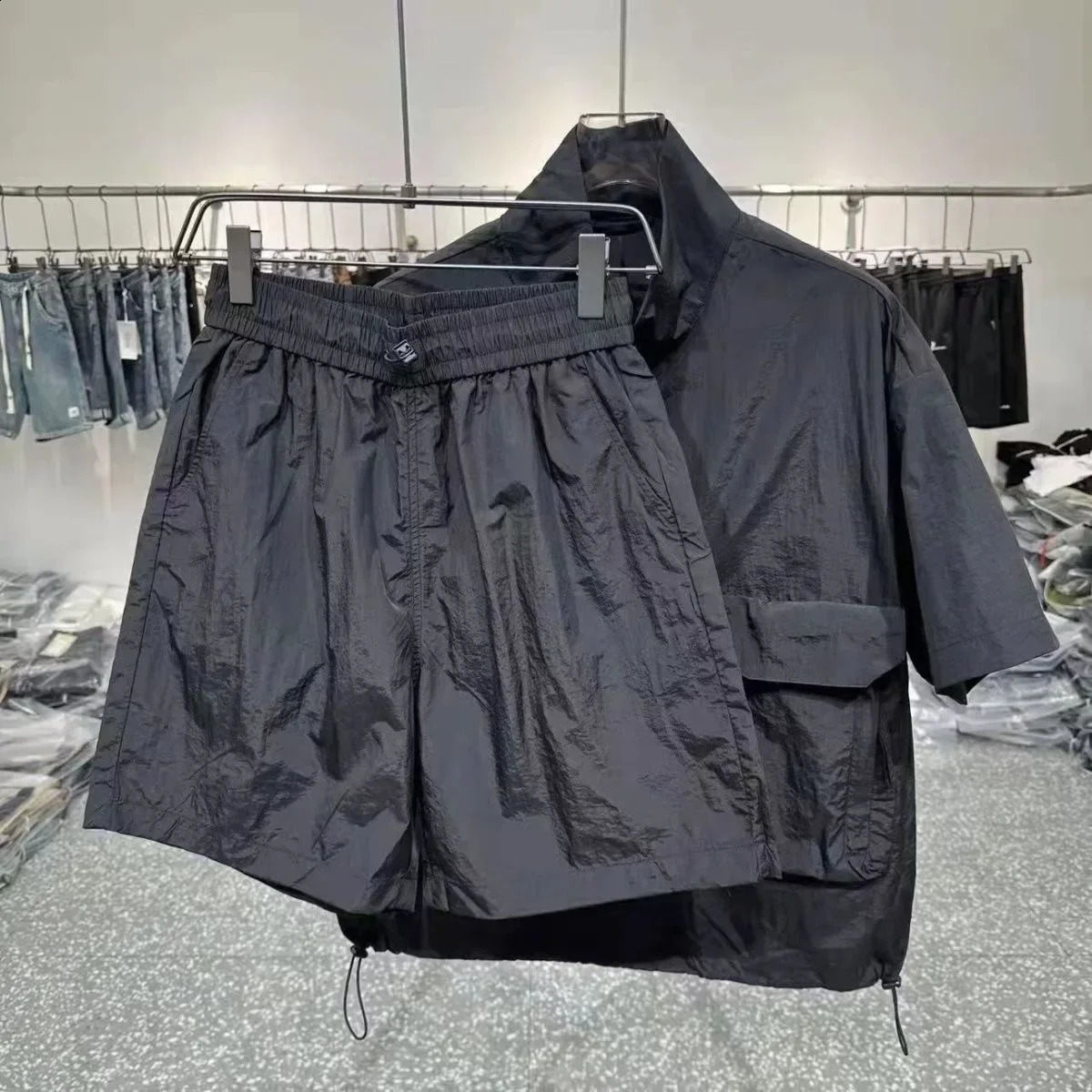 Korean Quick Drying Set Summer Golf Wear Men High Quality Golf Suits Chaopai Casual Jacket Golf Clothing Men Golf Shorts 240814