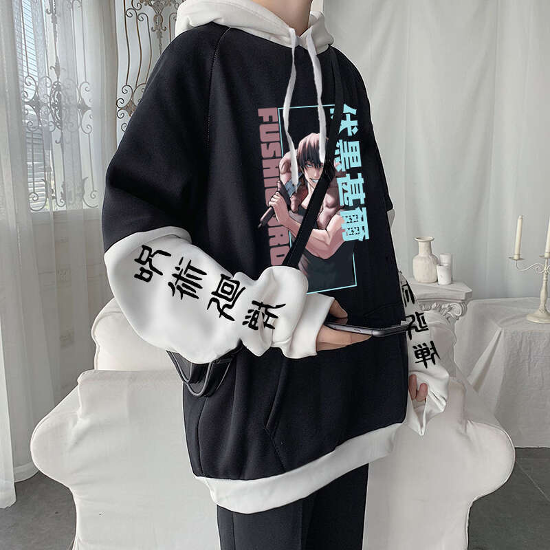 Kaisen Jujutsu Fushiguro Toji Japanese Anime Hoodies Men Autumn Winter Streetwear Casual Plus Size Unisex Patchwork Sweatshirts