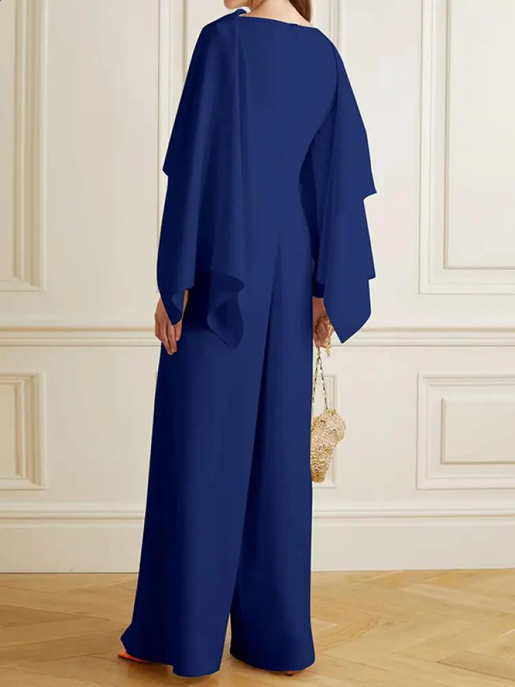 Lemongor Women Vintage Solid Color Zipper Party Jumpsuits Spring Autumn Long Sleeves Wide Leg Casual Jump Suits 240813