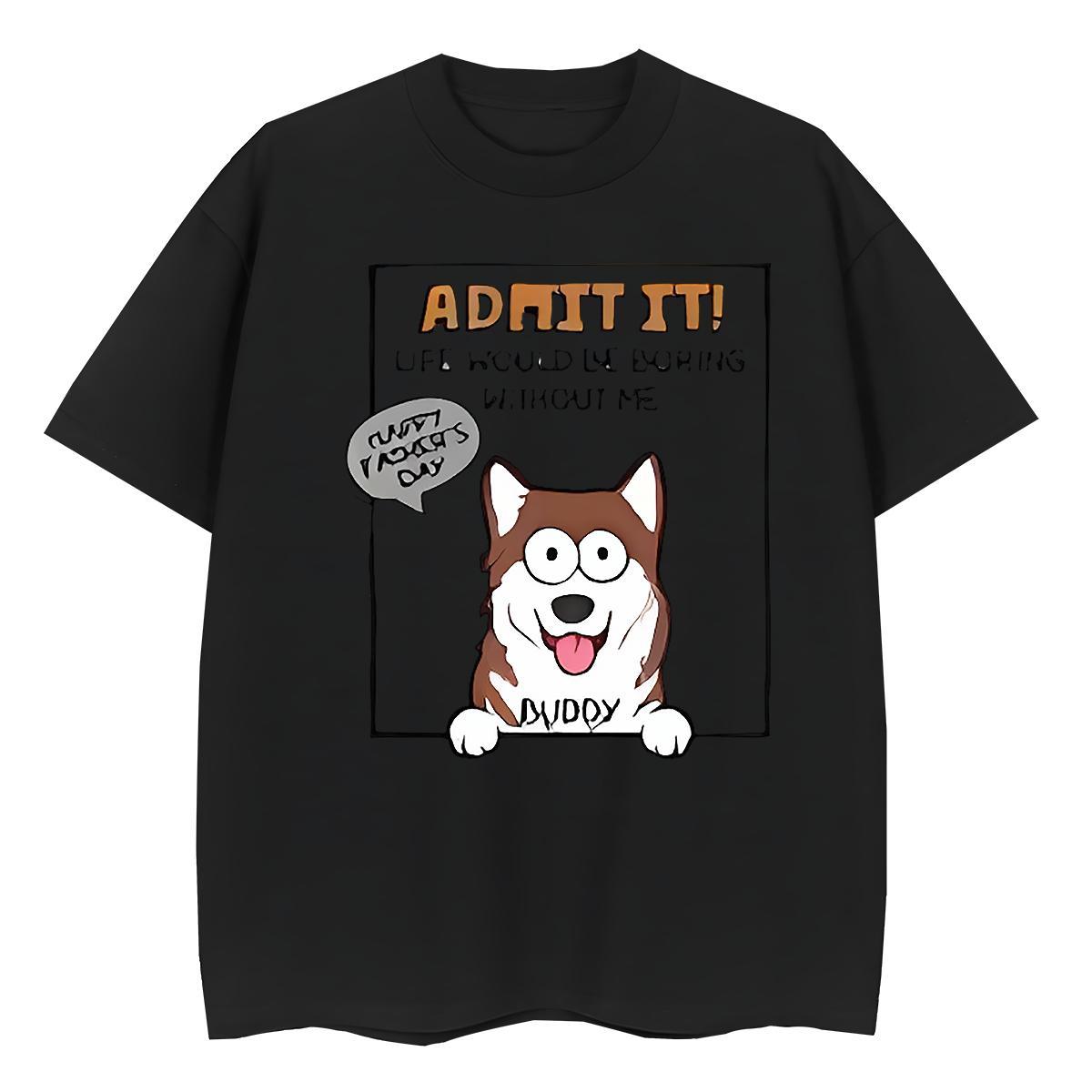 Popular T Shirts Men dog Round Neck Short Sleeve Street Casual Cartoon Print 230g Pure Cotton Men Clothes T-Shirt Fashion Casual Tees Shirts