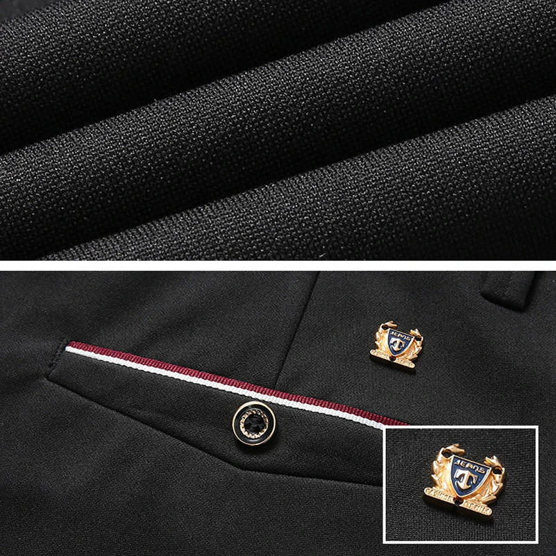 Suit Pants for Men Fashion Elegant Male Dress Solid Color Straight Long Trousers Man Slim Fit Formal Black 240813