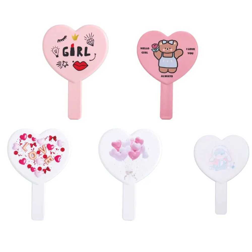 Little Bear Eyelash Heart shaped Mirror Love Makeup Mirror Handheld Makeup Mirror Handheld Portable Makeup Mirror W240813