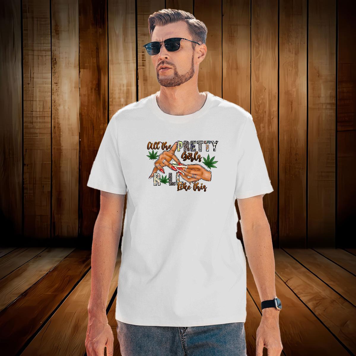 T Shirts Men 230g Pure Cotton hands Hip Hop Short Sleeve O-Neck Black White Men Clothes T-Shirt DIY Customized Cool Tops Shirt