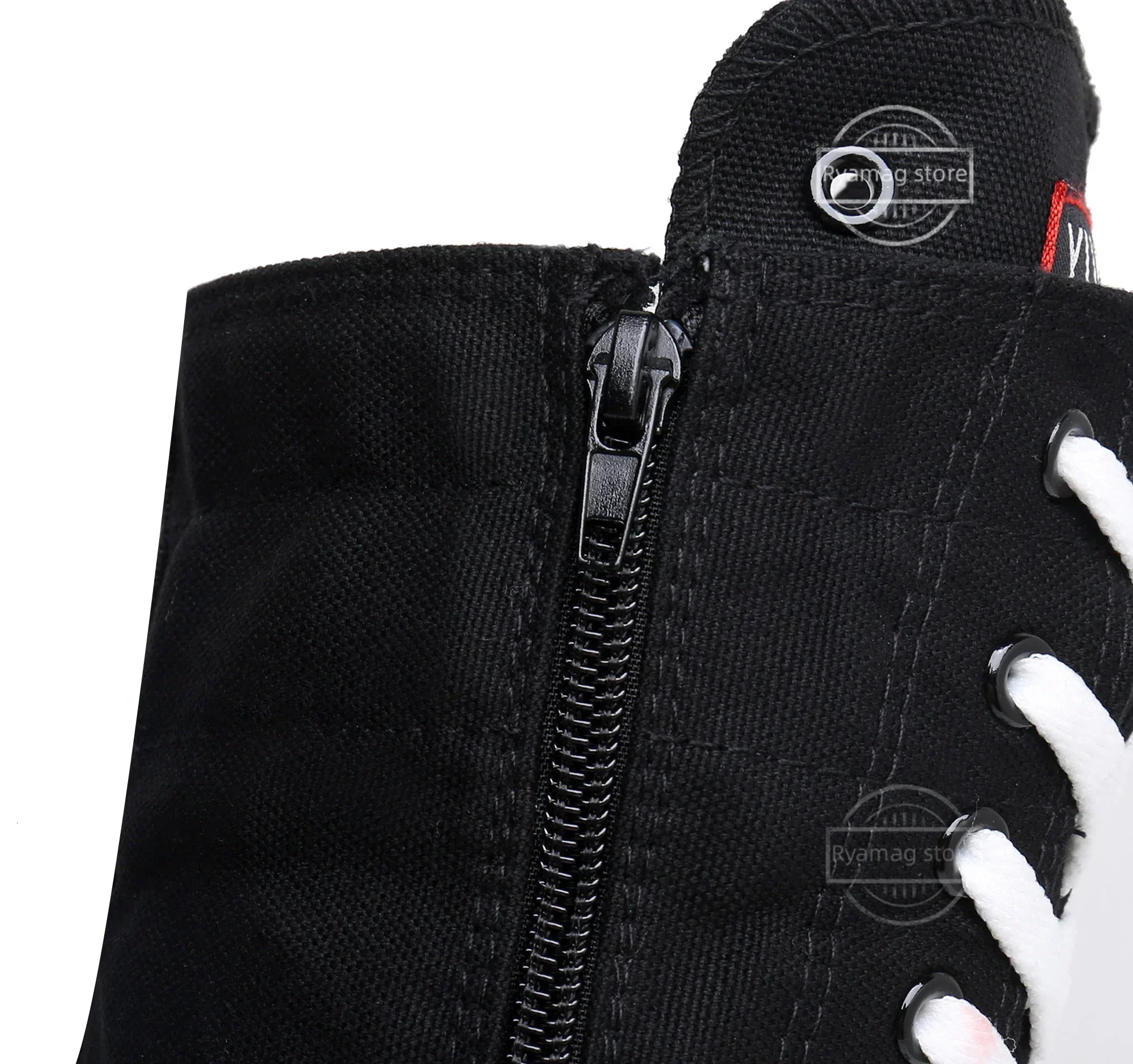 Boots Women Canvas Casual High Top Shoes Long Lace-Up Zipper Comfortable Flat Boot Sneakers Tenis Feminino