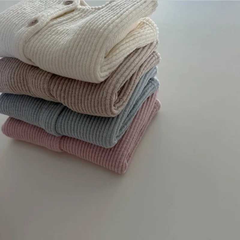 Baby coat baby solid sweater toddler knitted cardigan woolen sweater newborn knitted long sleeved cotton jacket top W240813