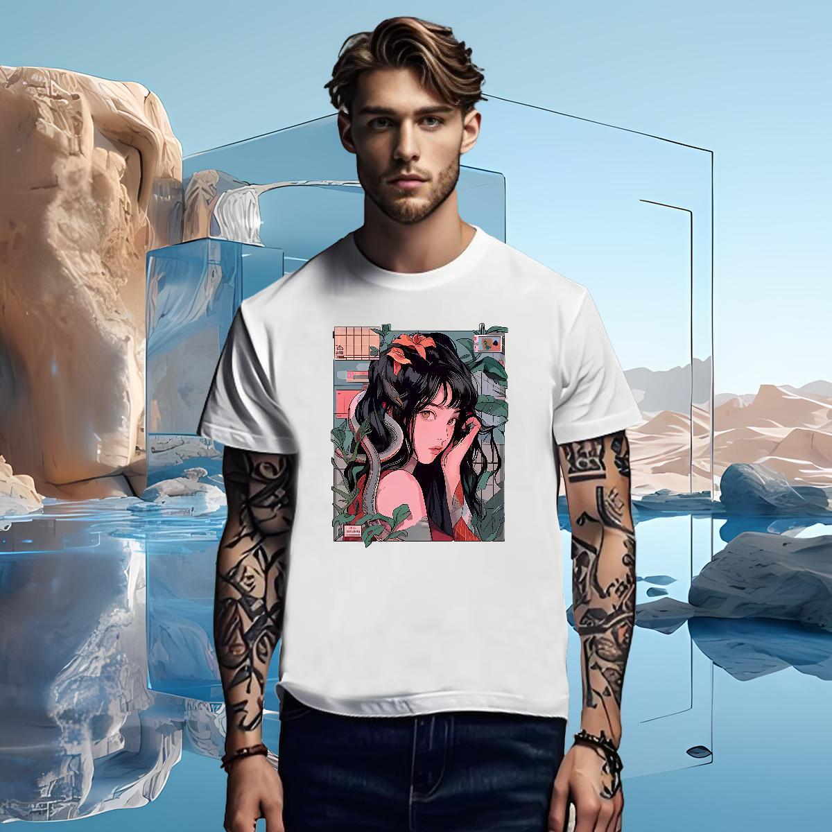 T Shirts Men 230g Pure Cotton women Casual Daily Wear Breathable Short Sleeve Cartoon Printing L-4XL Tshirts New Designer Loose Tees Shirts