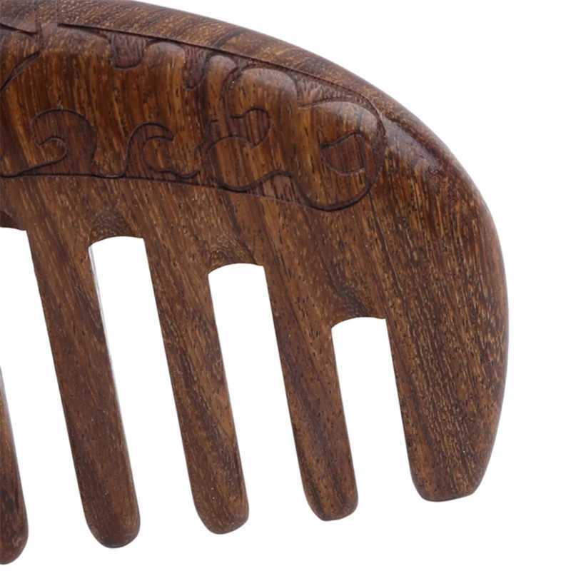 Wooden Bag Natural Black Gold Sandalwood Ultra Narrow Teeth Anti-Static Lice Beard Comb Hair Styg Tool W240813