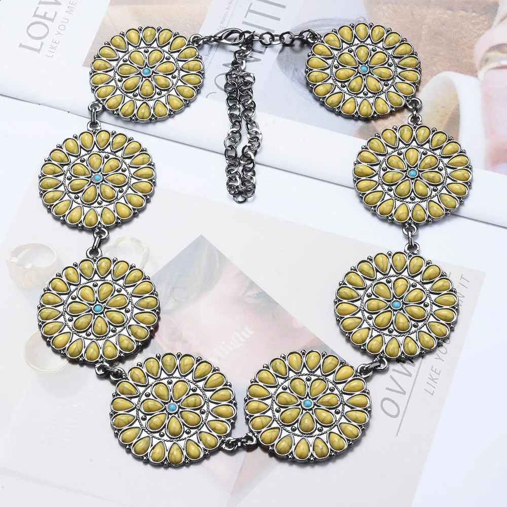 2024 Indian Ethnic Statement Large Collar Choker Necklace Women Bohemian Maxi y Vintage Big Bib Jewelry 240813