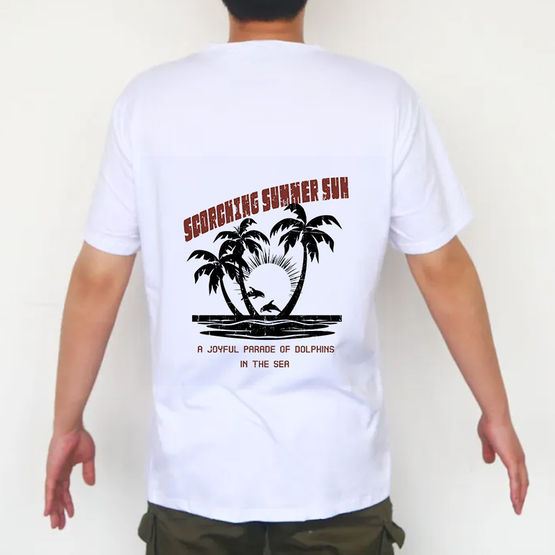 US Warehouse Sublimation Blank T-Shirt White Polyester Shirts Sublimation Short Sleeve T-Shirt for DIY Crew Neck Clothes