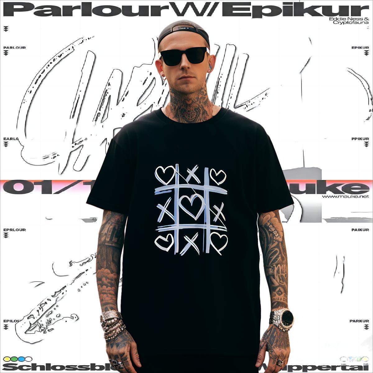 T-Shirts for Men 230g 100% Cotton heart Daily Wear Breathable Short Sleeve Anime Tshirts Fashion Design Unisex Polos