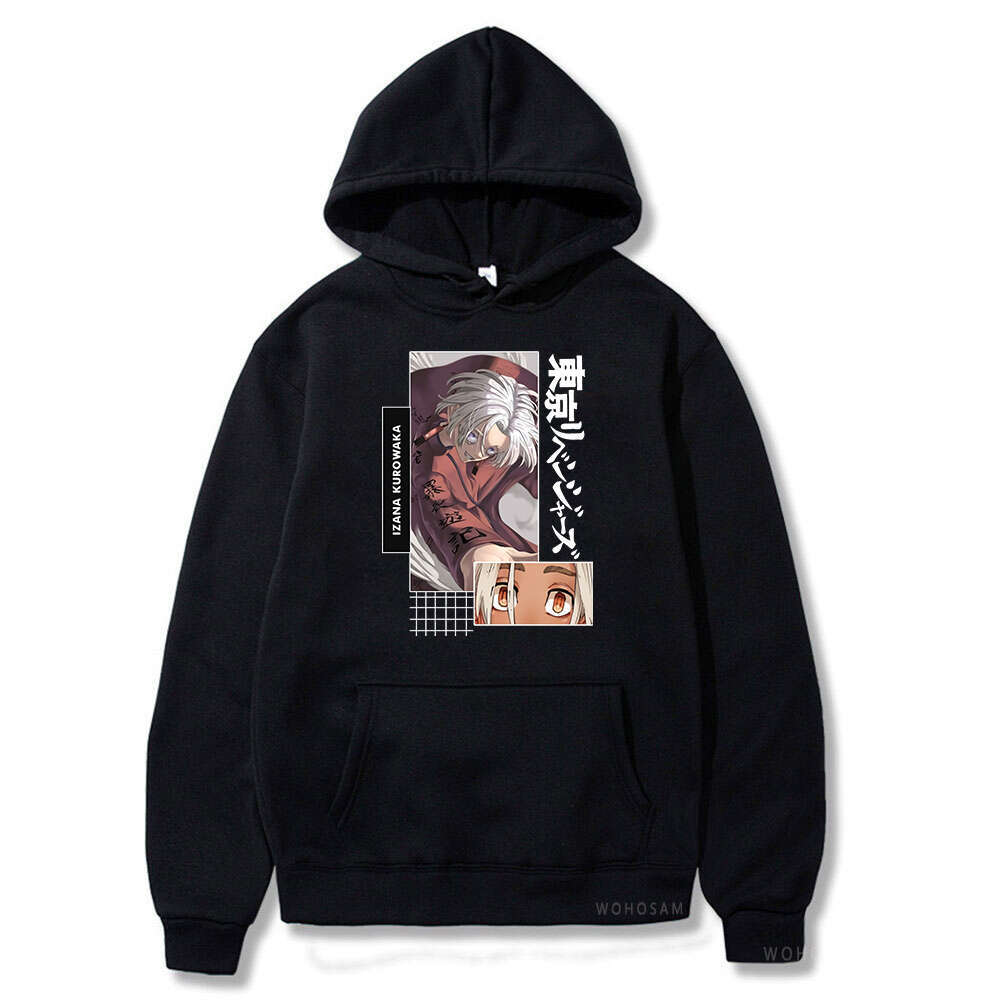 Hot Anime Tokyo Revengers Kurokawa Izana Graphic Printed Hooded Plus Size Hoodie Men Women Sweatshirts Haruku Zip Jacket