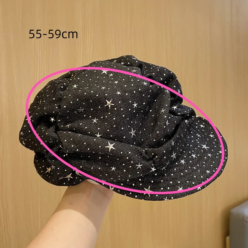 Simple Y2K Vintage Cloud Hat Cool Sweet Star Berets Cap Rough Edge Korean Style sboy Cap School 240805