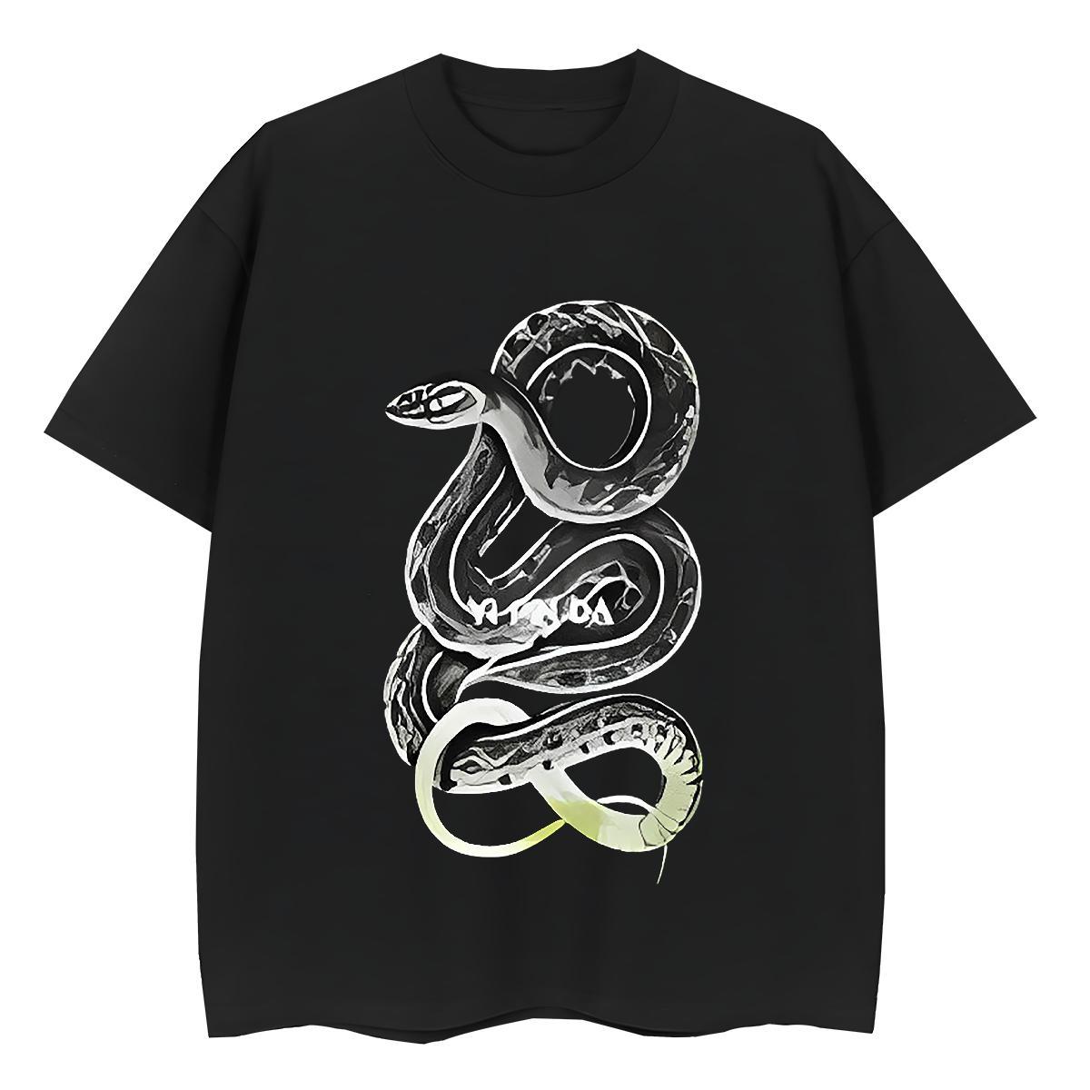 Soft T shirt snake Breathable Soft High Street Hip Hop Custom Printed 230g 100% Cotton Tshirt for Man Woman Designer Fashion Tshirts