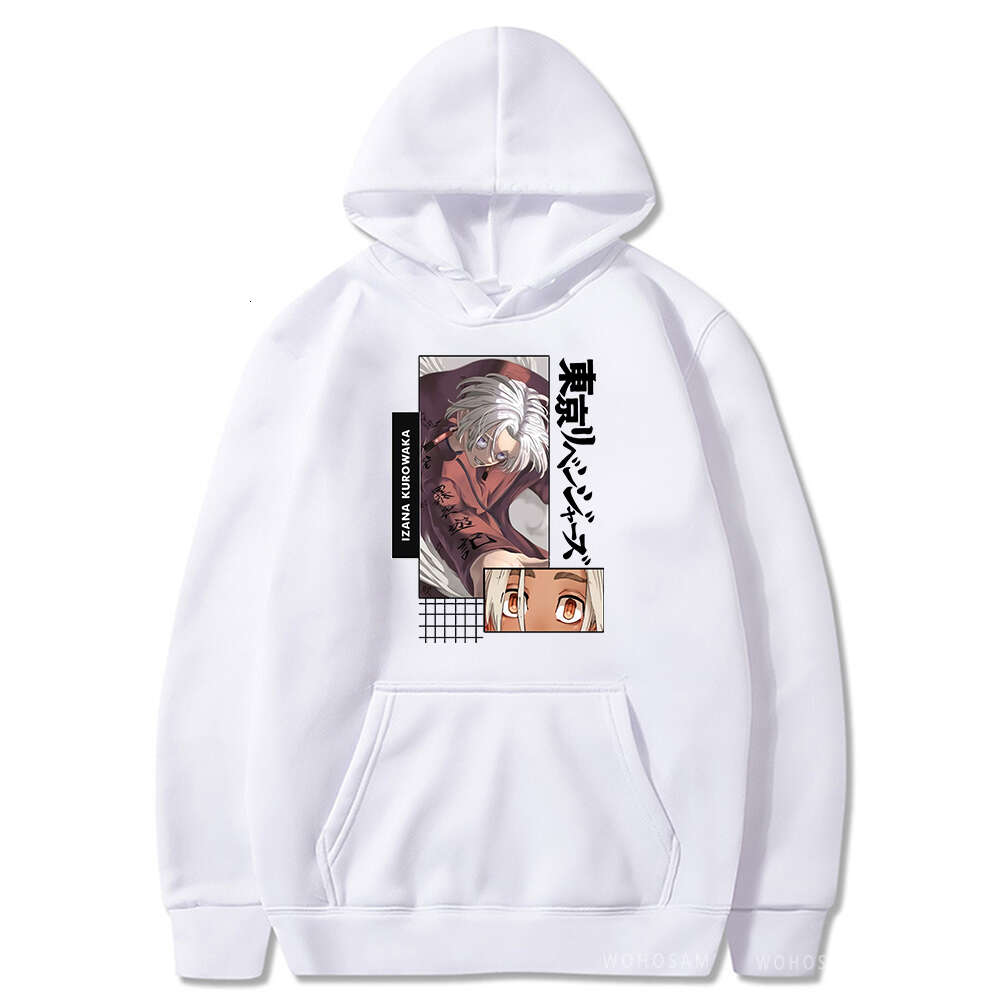 Hot Anime Tokyo Revengers Kurokawa Izana Graphic Printed Hooded Plus Size Hoodie Men Women Sweatshirts Haruku Zip Jacket
